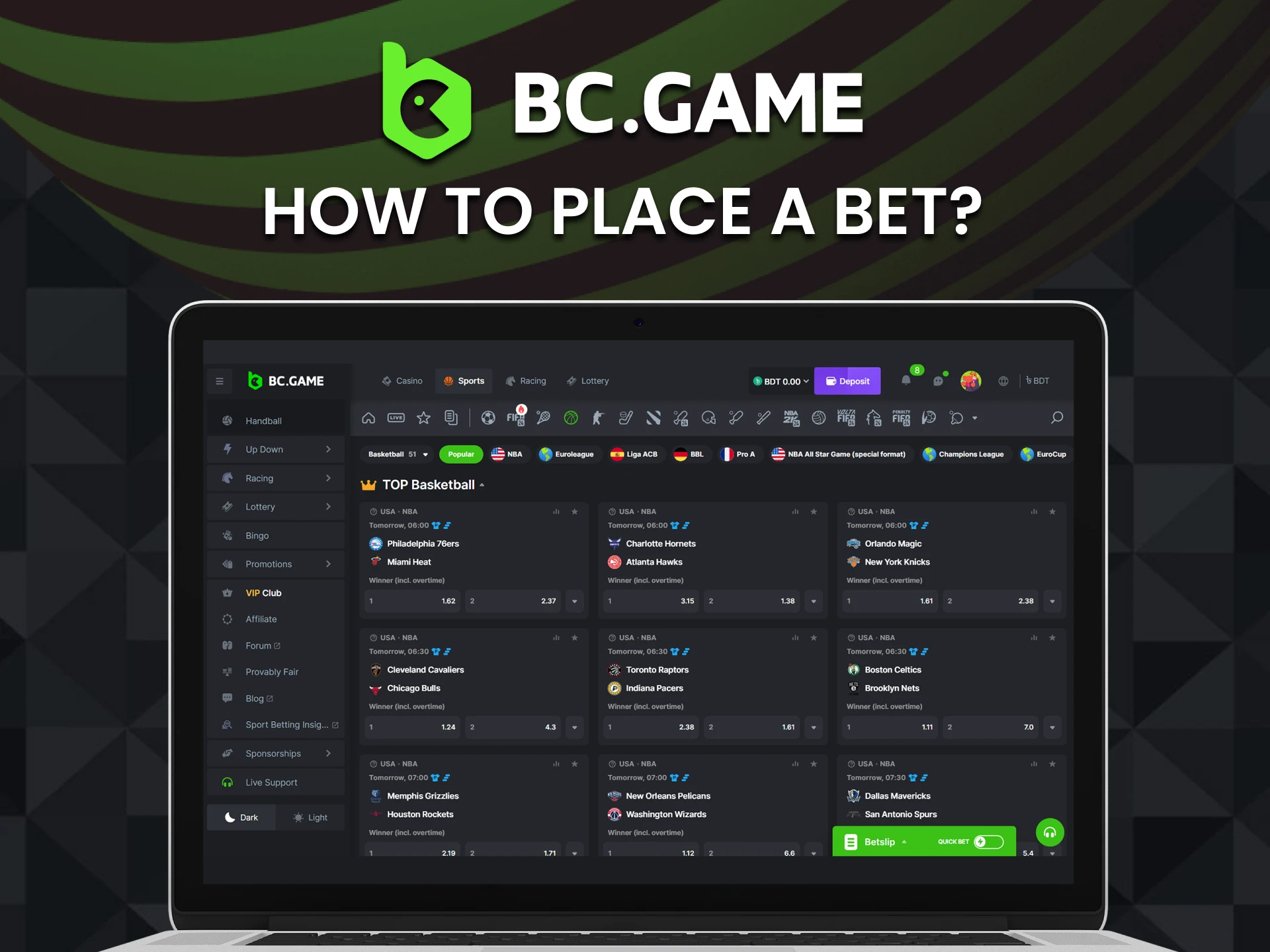We'll show you how to bet on BCGame.