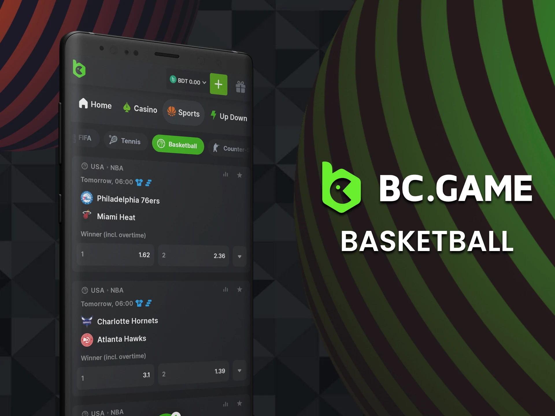 There are lots of basketball leagues to bet on in the BC Game app.