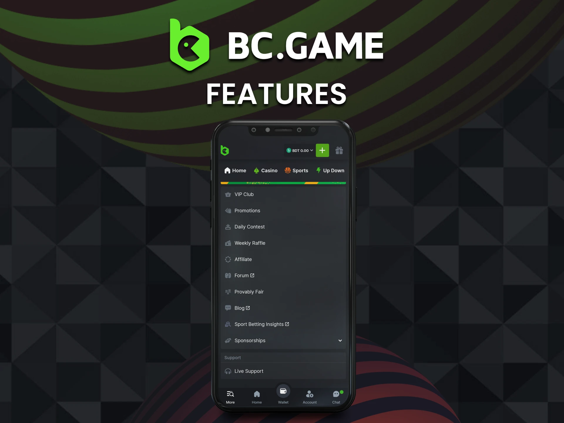 BC Game app has many benefits for Bangladeshi players.