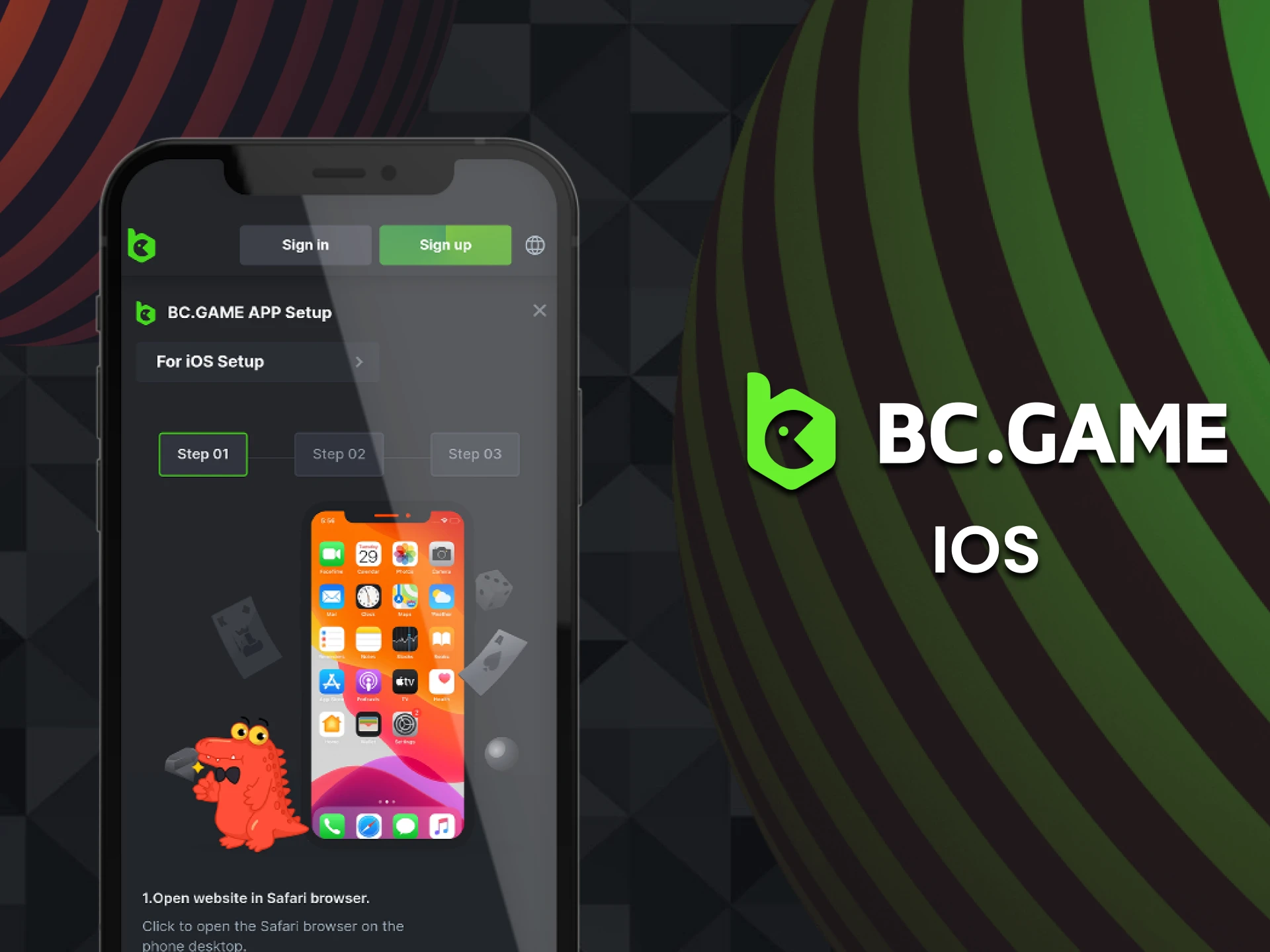 Download and install BC Game app on any iOS device.