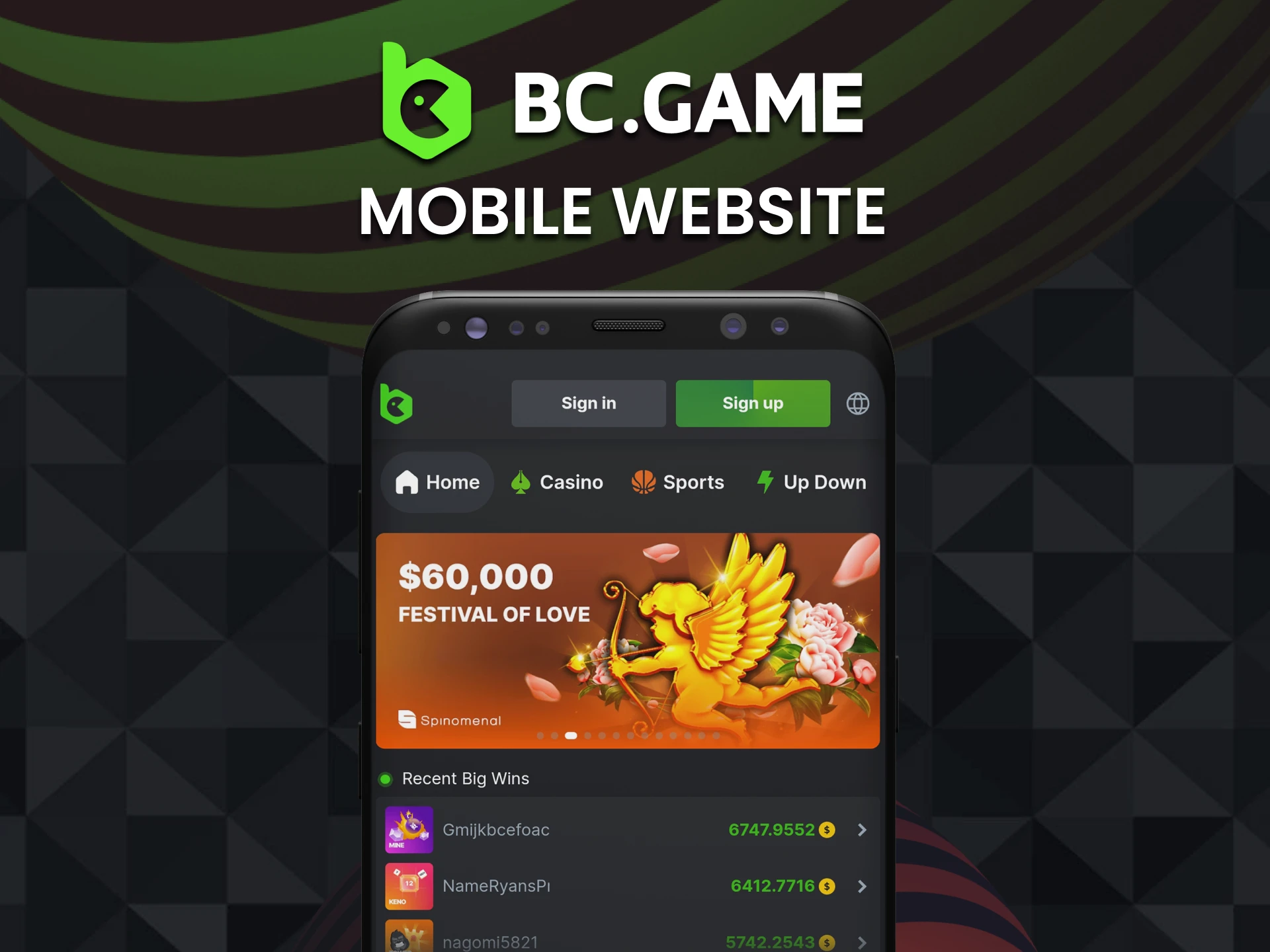 You can use the mobile version of BC Game website without downloading the app.