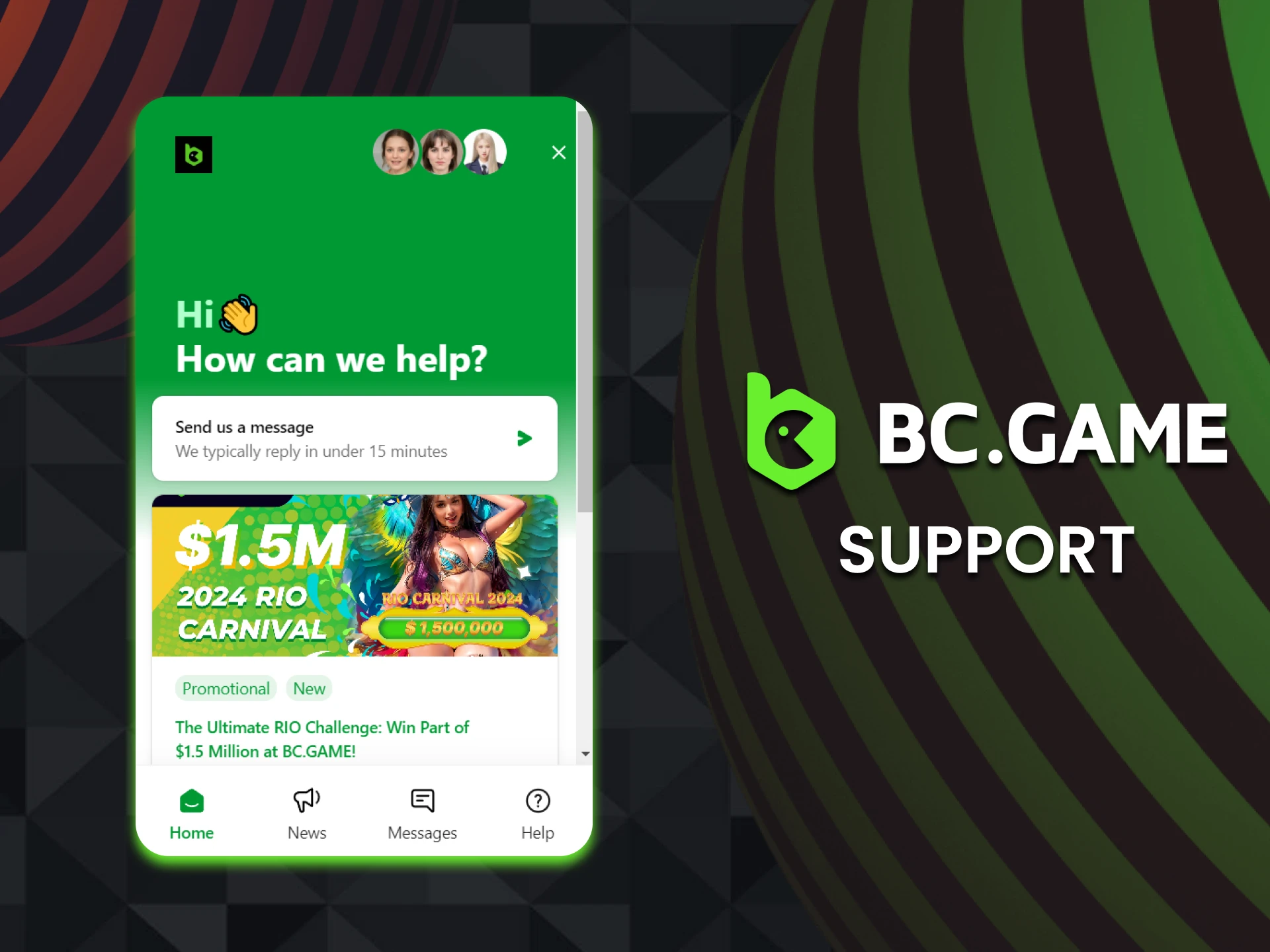 BC Game customer support is always ready to help.