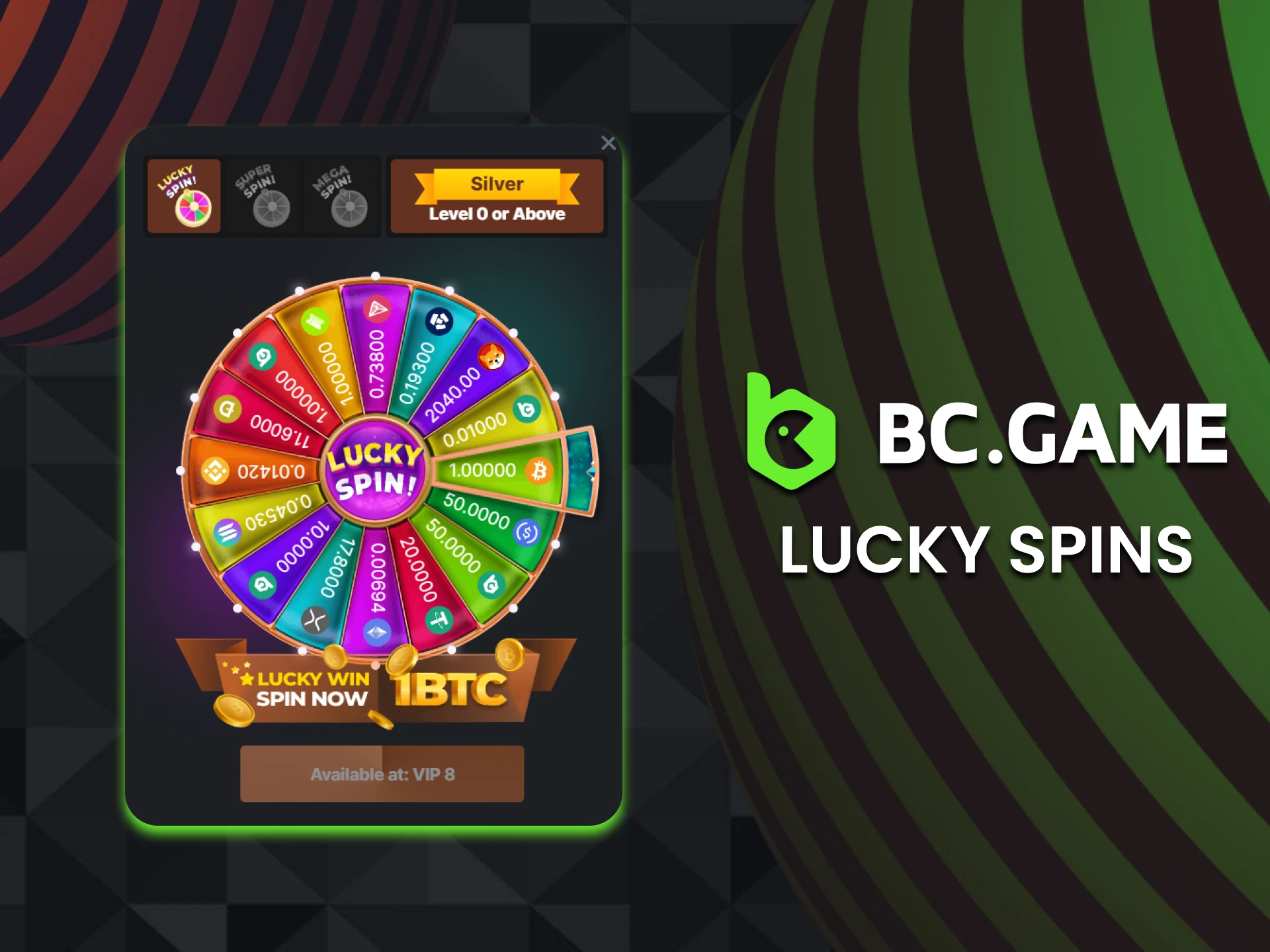 Spin the wheel and get BC Game Lucky Spin bonuses.