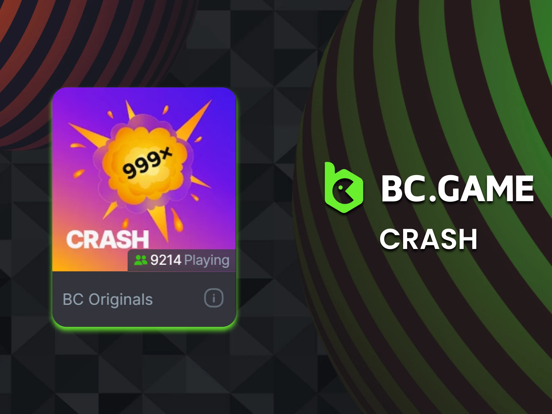 Choose the Crash casino game from BCGame.