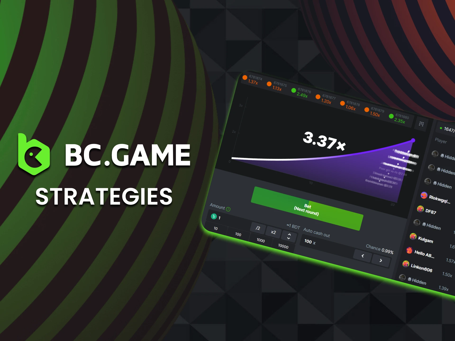 We will talk about strategies in crash games on BC Game online casino.