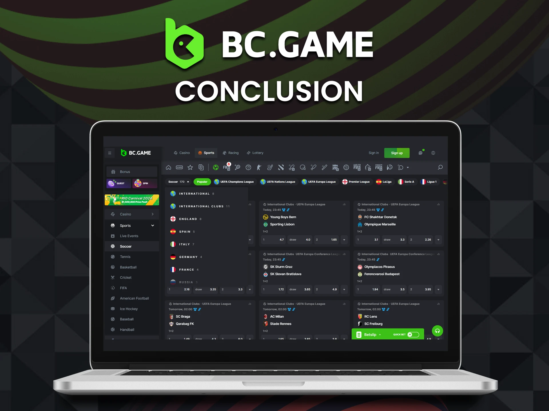 BC Game BD is very convenient for betting on football.
