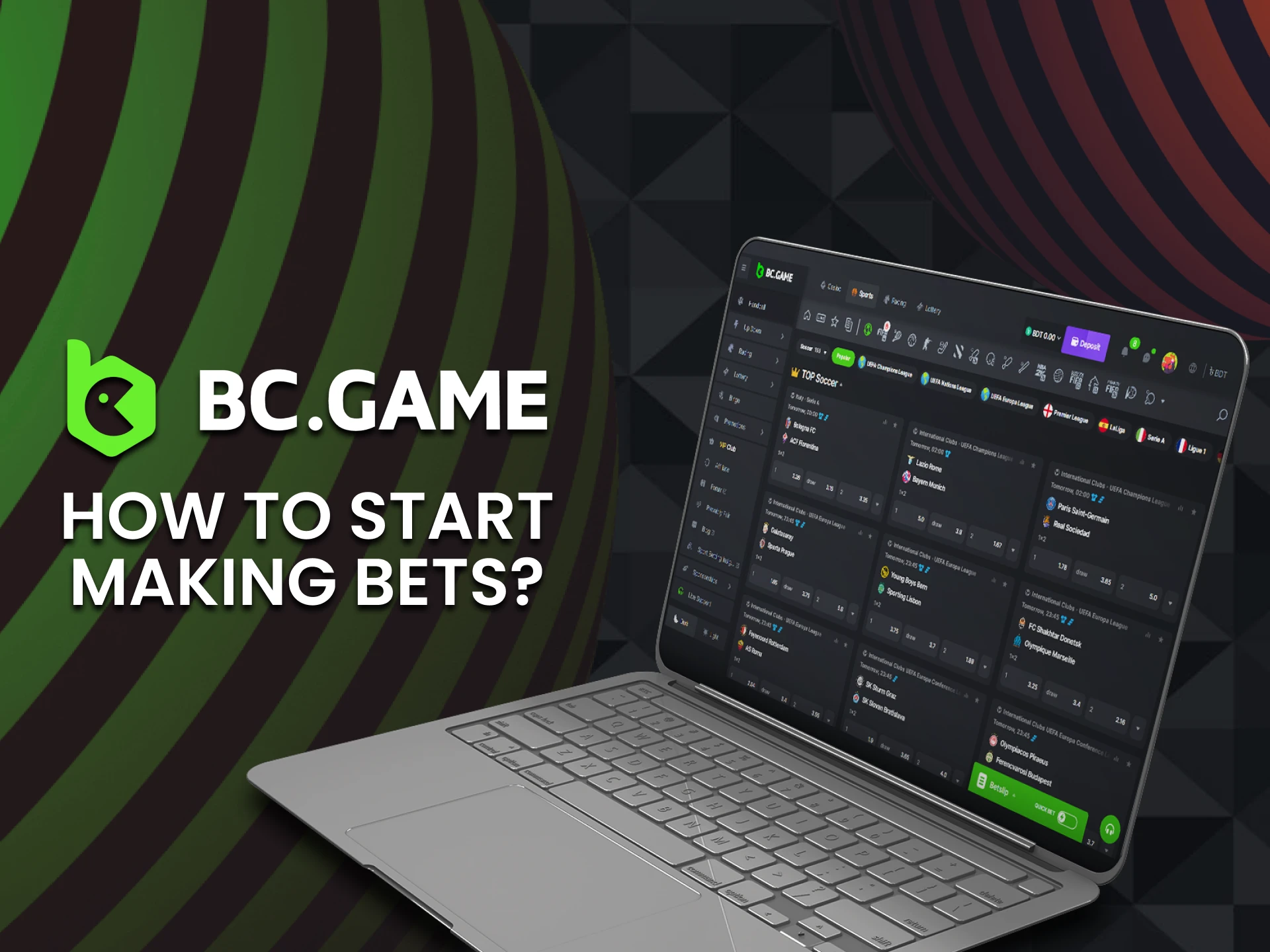 Go to the sports section to start football betting at BC Game.
