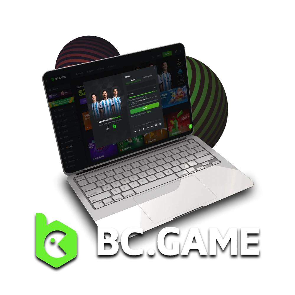 Register a BC Game account on the official website or app.