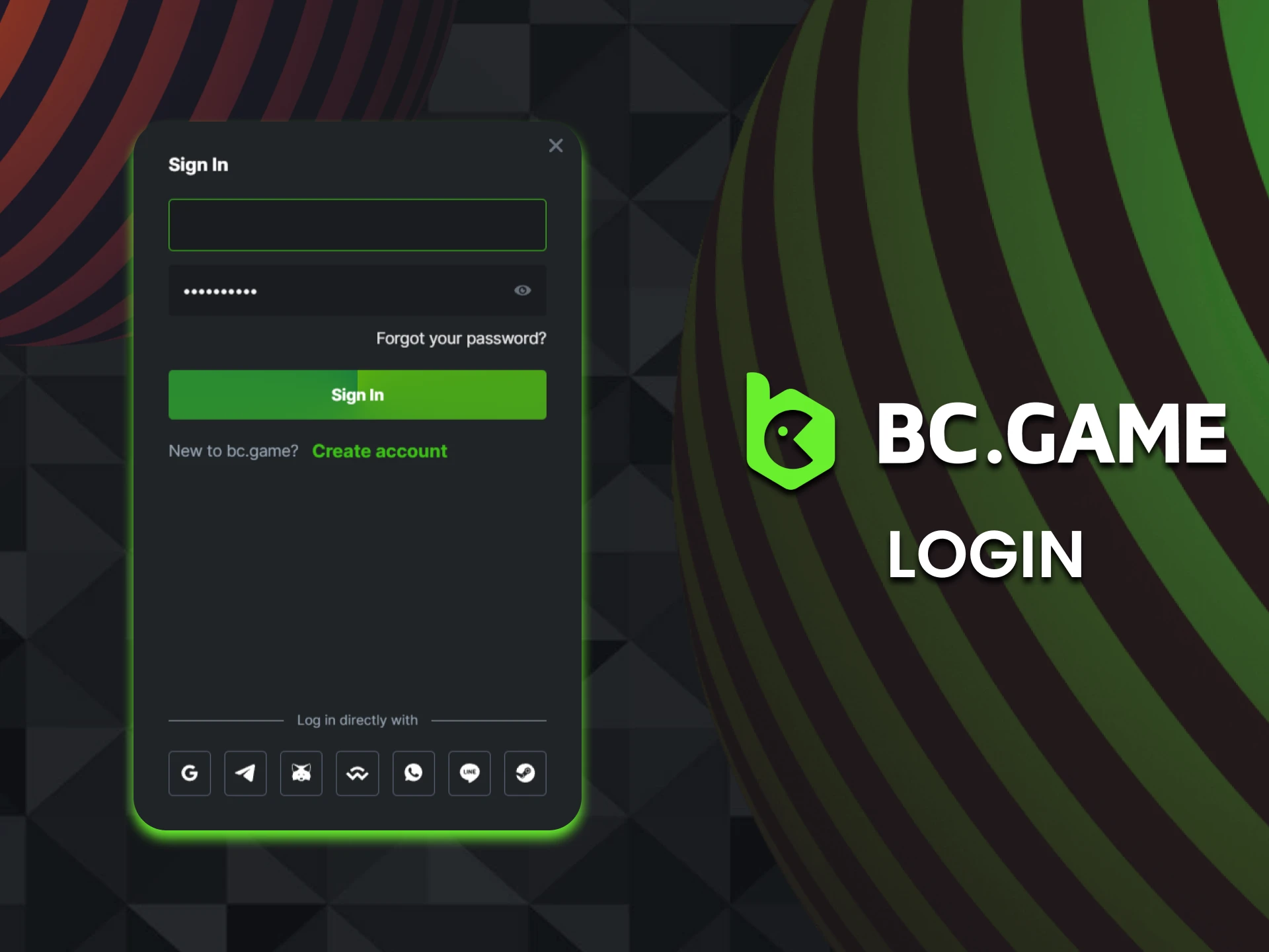 Log in to your BC Game account in 4 simple steps.