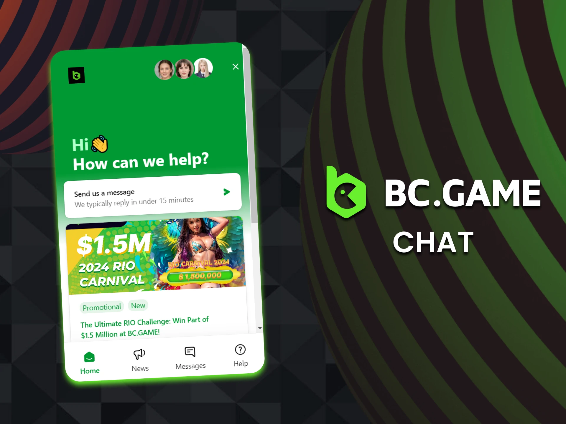 Contact the BC Game support team via live chat on the website.