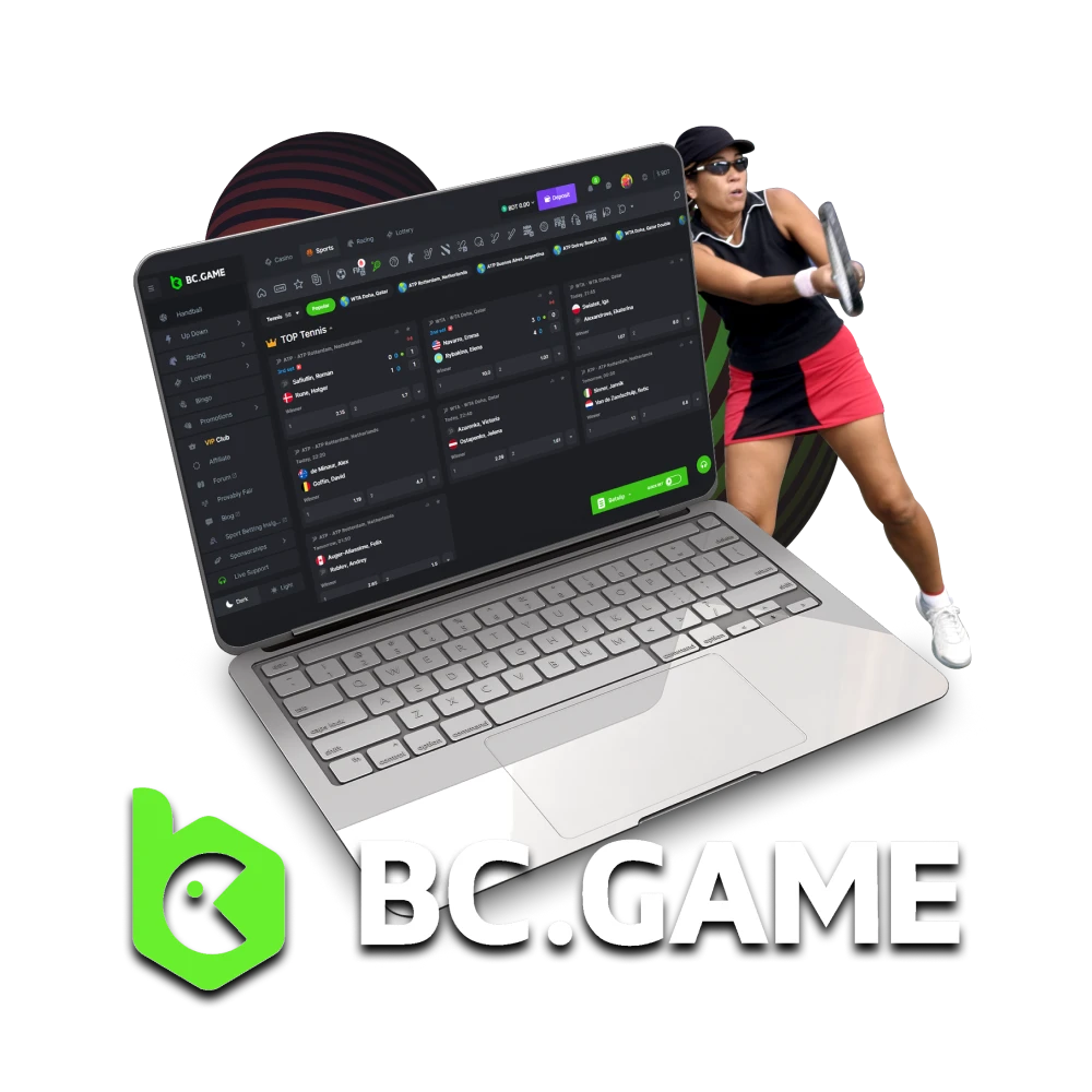 For sports betting from BC Game, choose tennis.