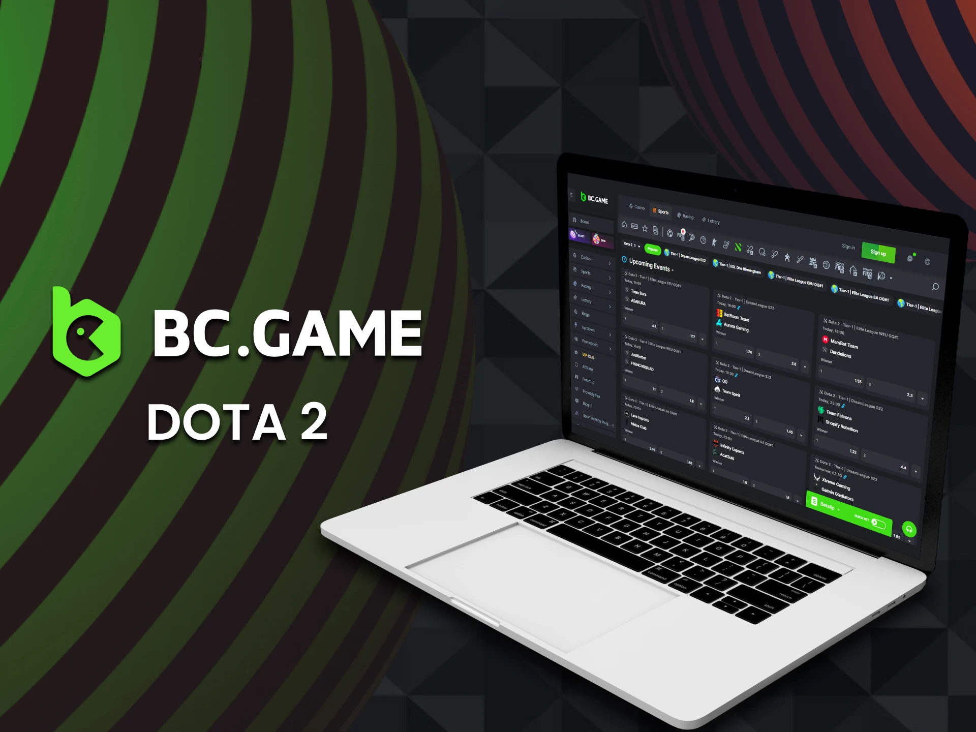 For eSports betting from BC Game, choose Dota 2.