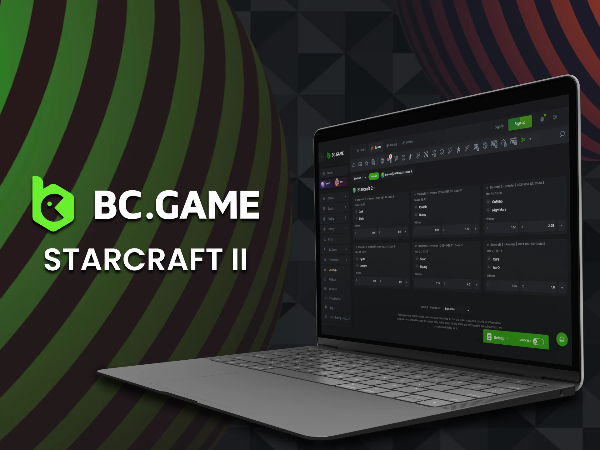 For eSports betting at BC Game, try StarCraft 2.