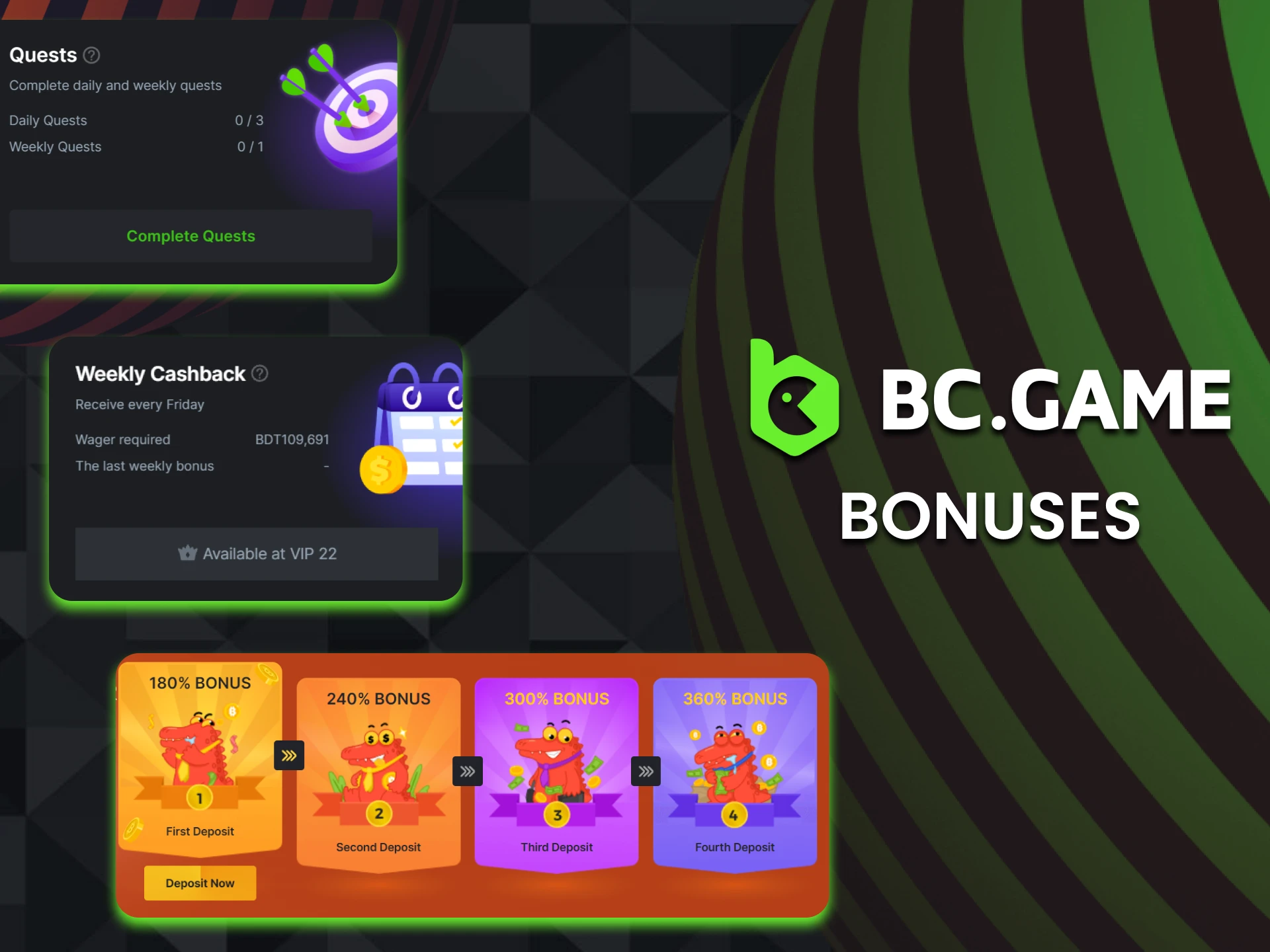 BC Game gives many bonuses for playing blackjack.