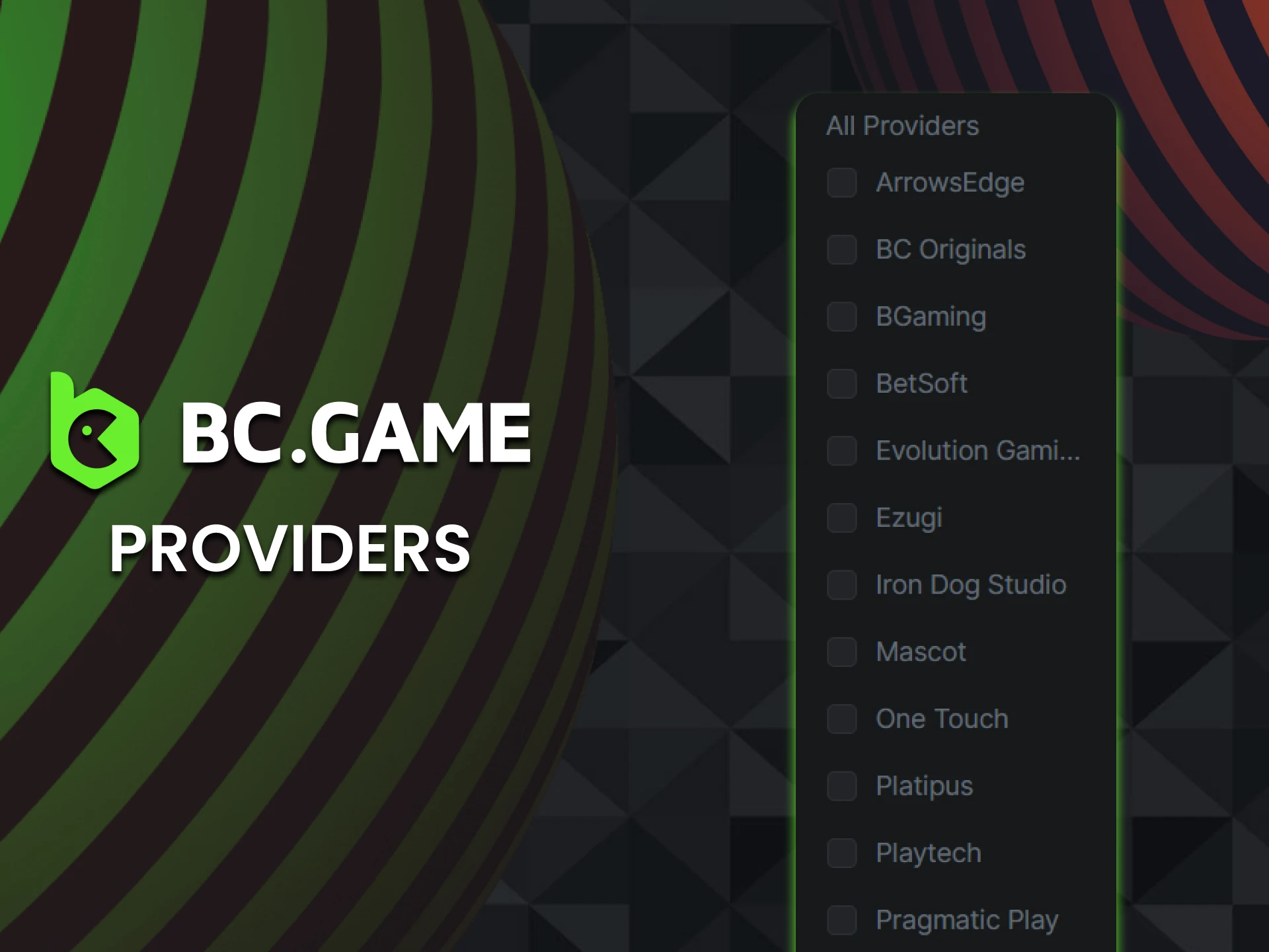 Find out which blackjack providers are available at BC Games.