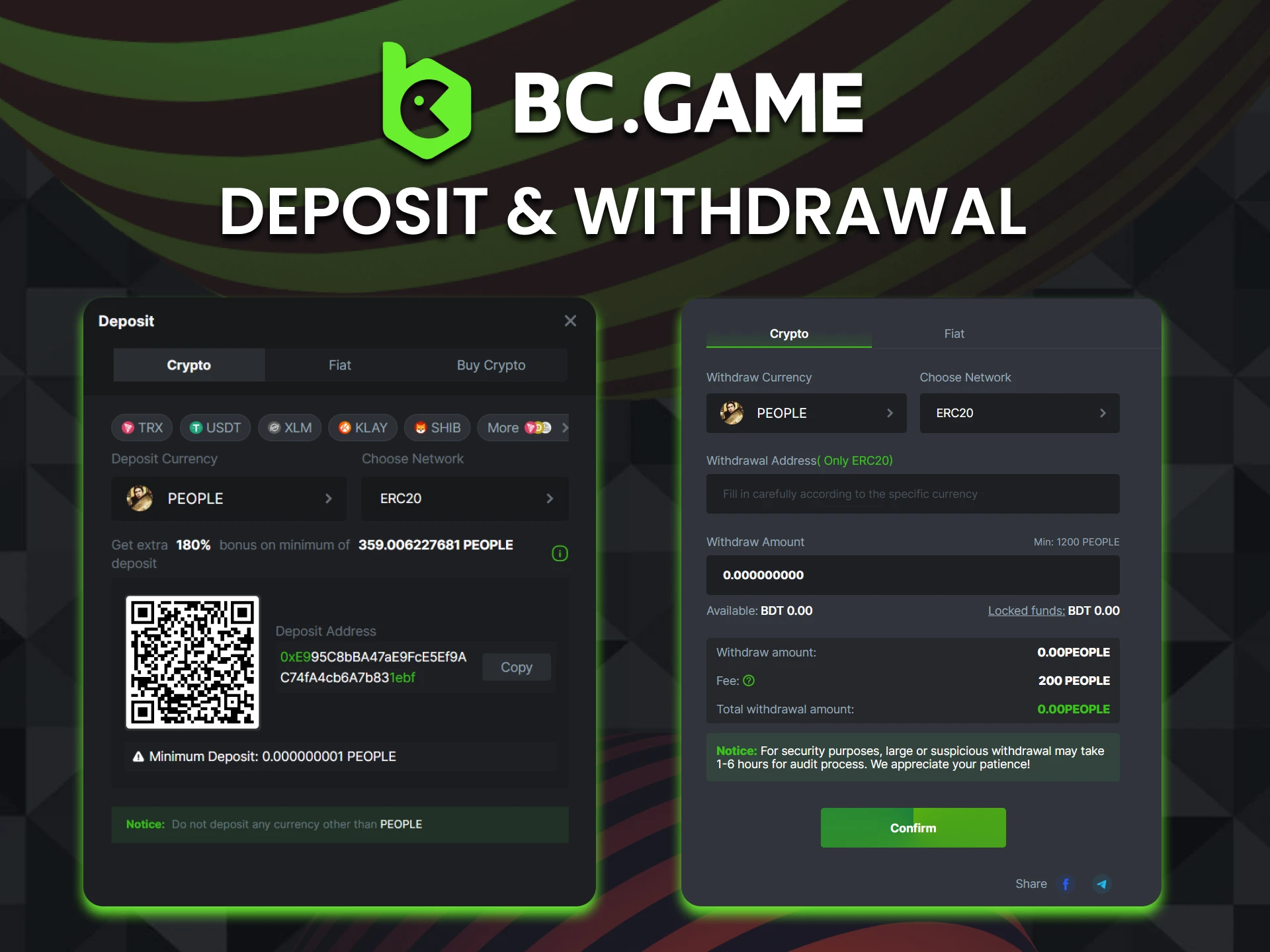 We will talk about transactions on BC Game.