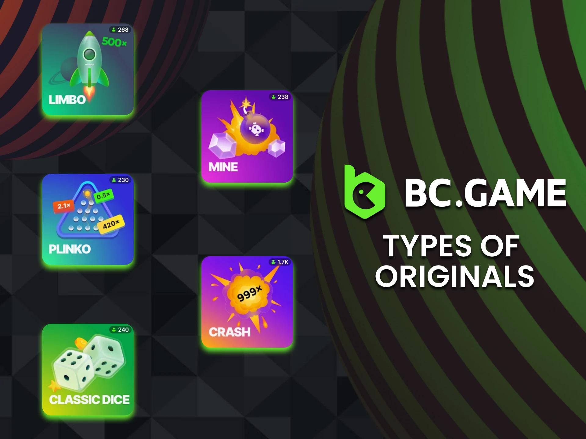 BC Originals section has many games from BC Game provider.