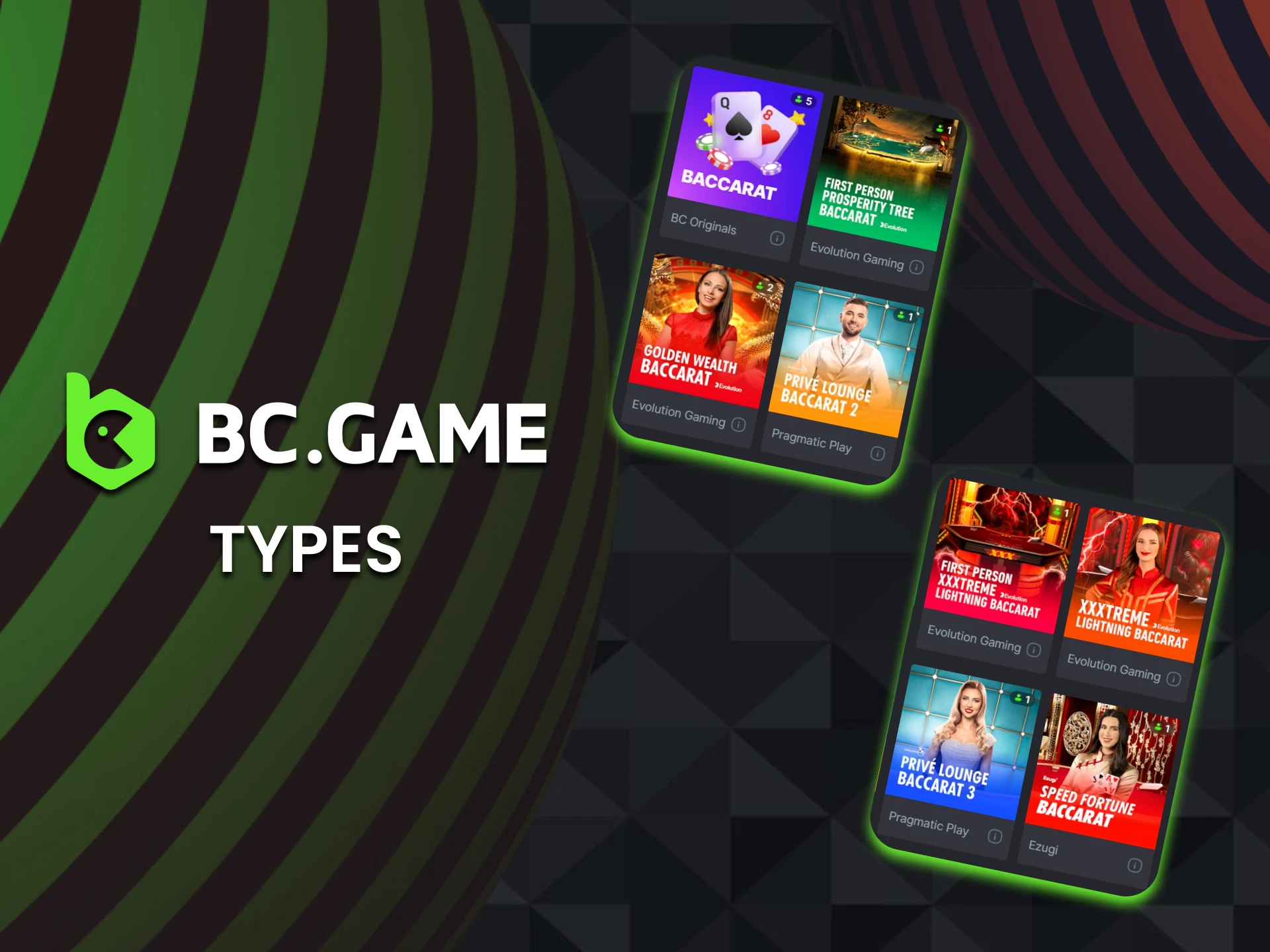 BC Game casino has many popular baccarat games.