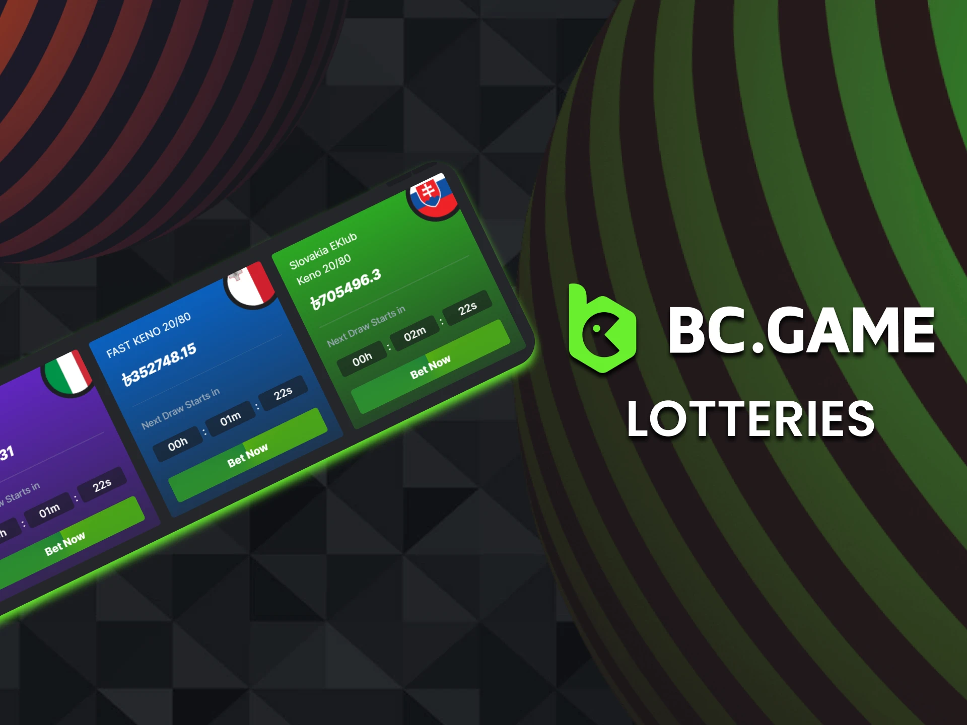 Choose the lottery section from BC Game.