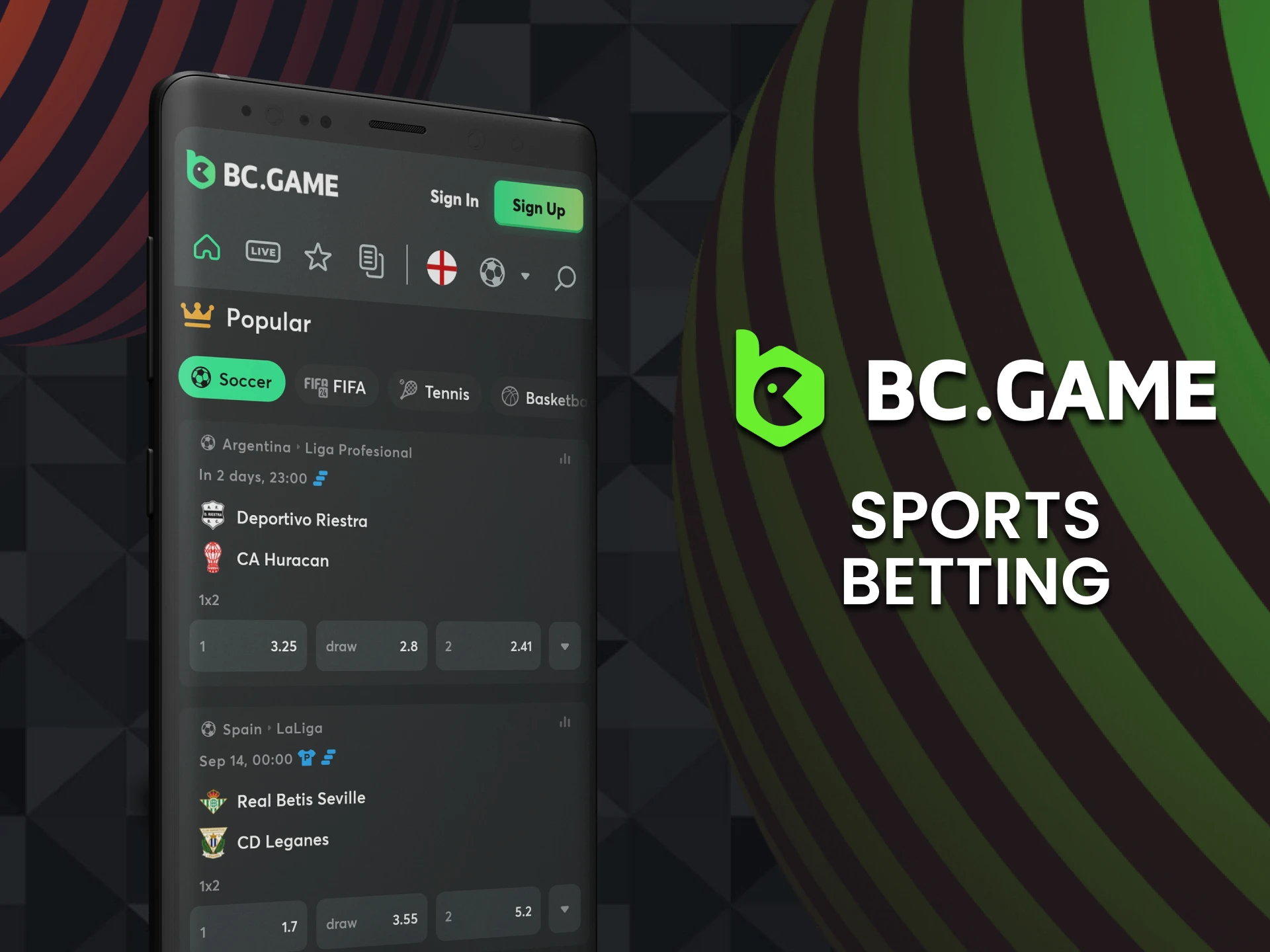 BC Game অ্যাপ ব্যবহার করে খেলাধুলায় বাজি ধরুন।