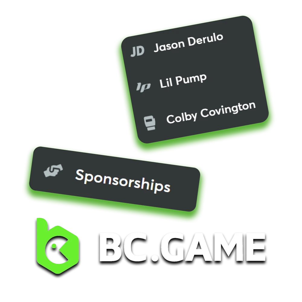 BC Game has partnered with famous celebrities.