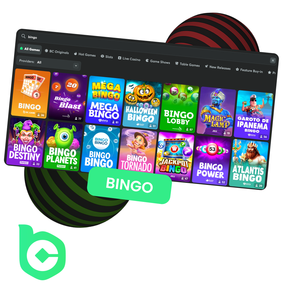 For casino games at BC Game, choose Bingo.