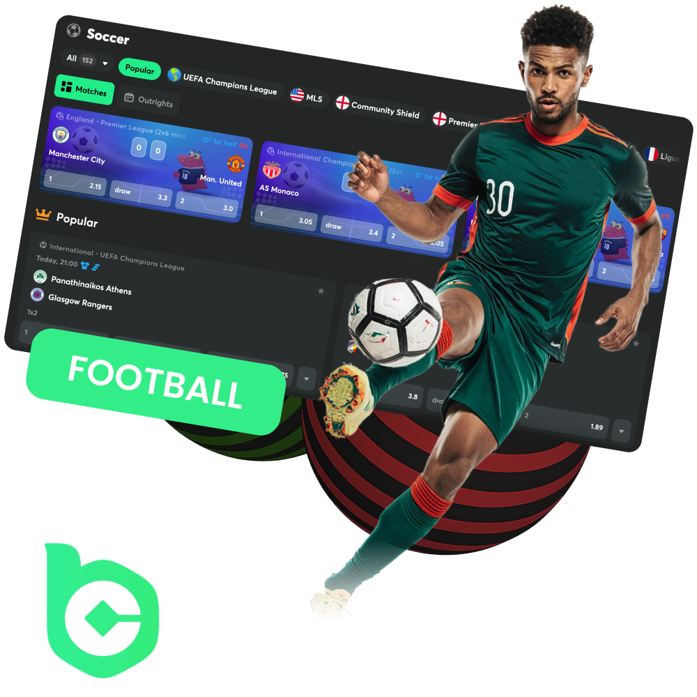 For football bets, choose BC Game.