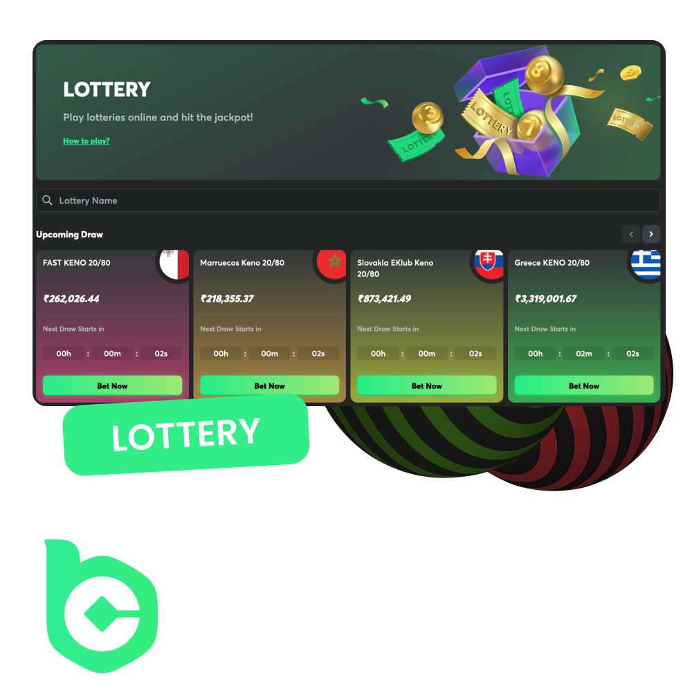 To play on BC Game, choose the lottery.