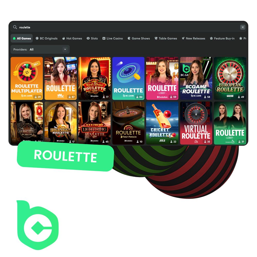 For casino games at BC Game, choose roulette.