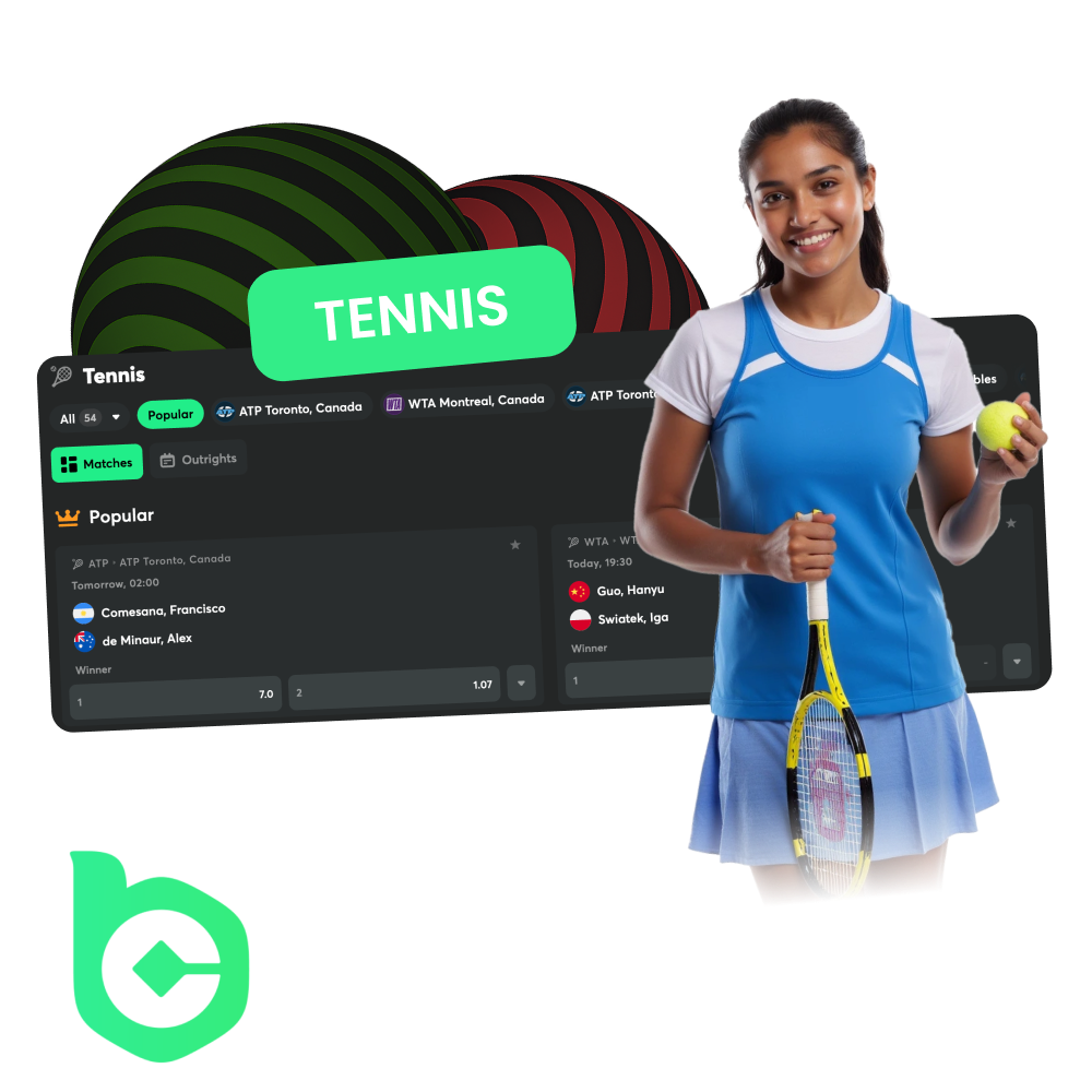 For sports betting from BC Game, choose tennis.