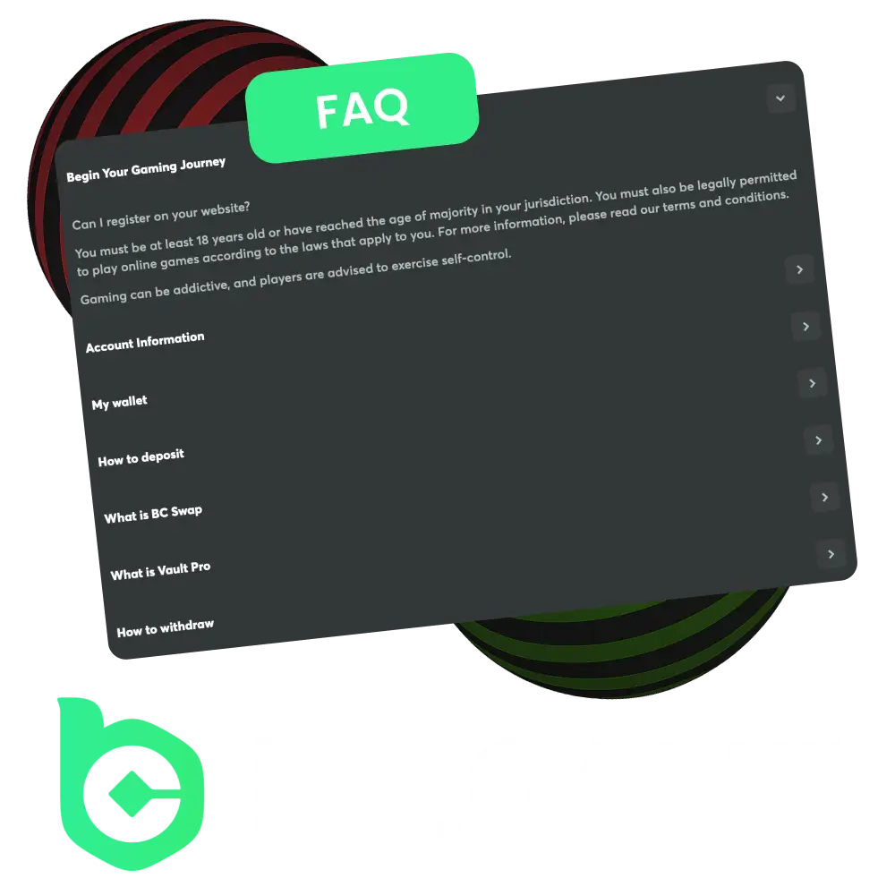 BC Game Help Center with answers to common questions about accounts, payments, and betting.